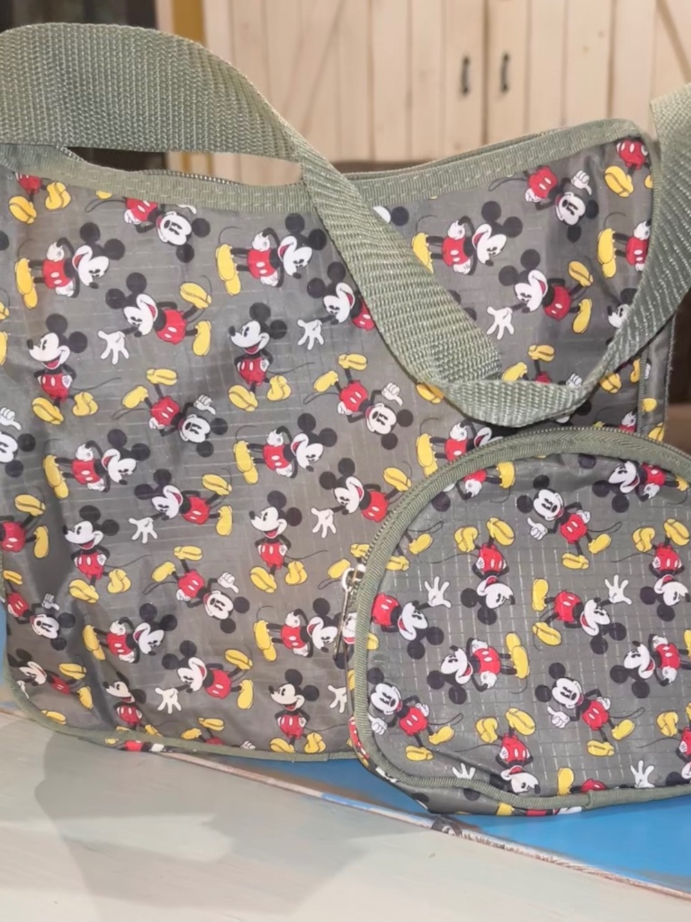 Disney Mickey Mouse Women's Shoulder Bag with Matching Coin Pouch NWOT